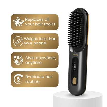 [NEW]  Portable Straightener Brush - GoBrush MAX + FREE Leather Pouch