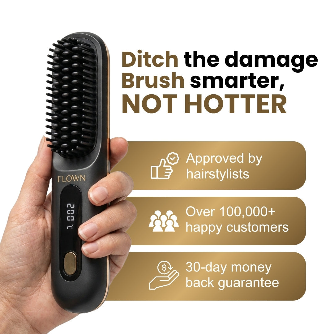 [NEW]  Portable Straightener Brush - GoBrush MAX + FREE Leather Pouch