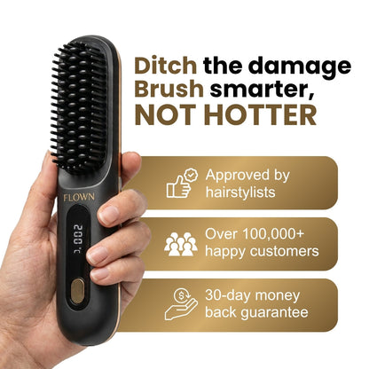 [NEW]  Portable Straightener Brush - GoBrush MAX + FREE Leather Pouch