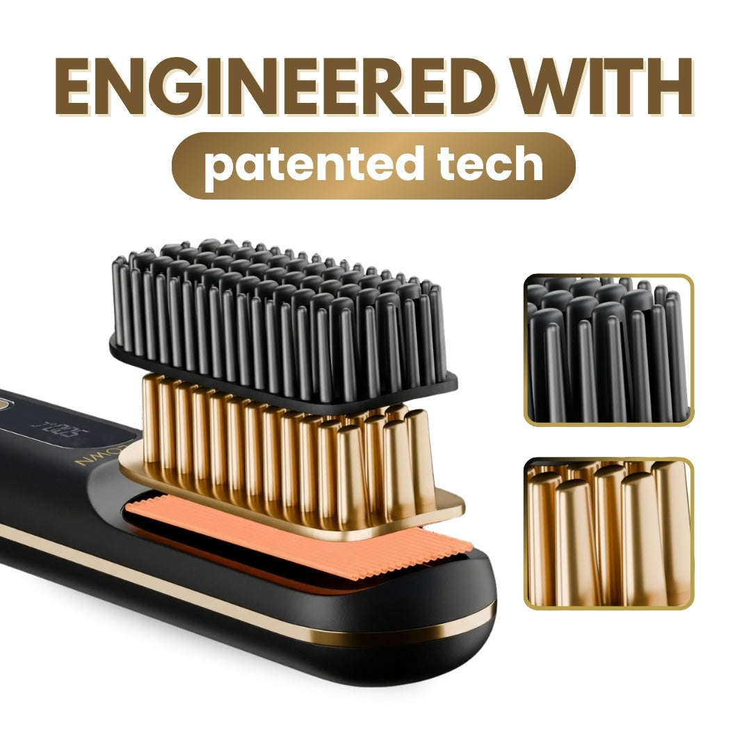 [NEW]  Portable Straightener Brush - GoBrush MAX + FREE Leather Pouch