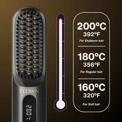 [NEW]  Portable Straightener Brush - GoBrush MAX + FREE Leather Pouch
