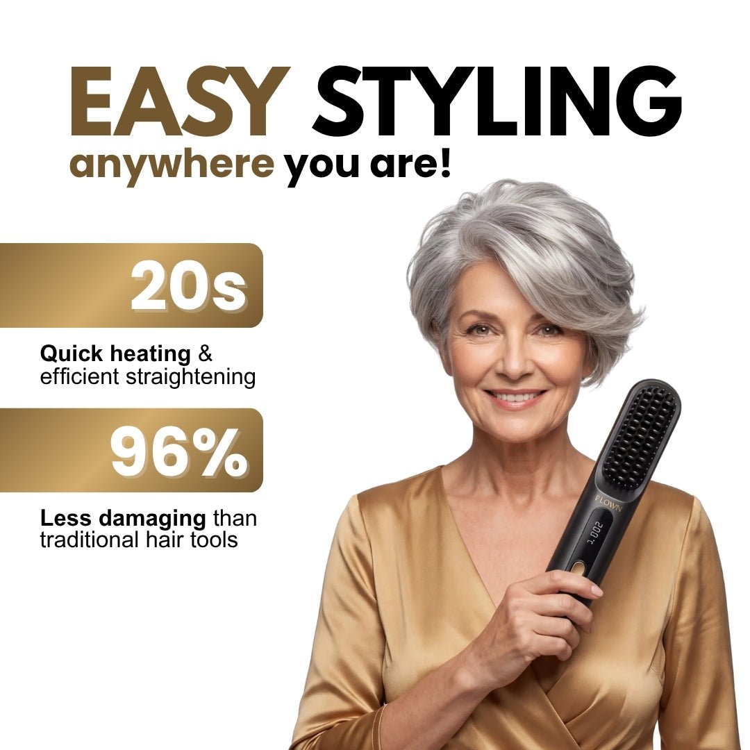 [NEW]  Portable Straightener Brush - GoBrush MAX + FREE Leather Pouch