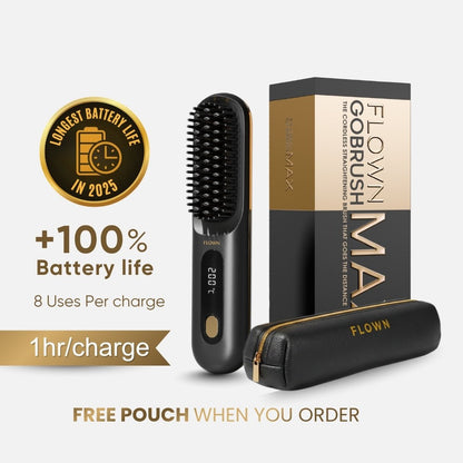 [NEW]  Portable Straightener Brush - GoBrush MAX + FREE Leather Pouch
