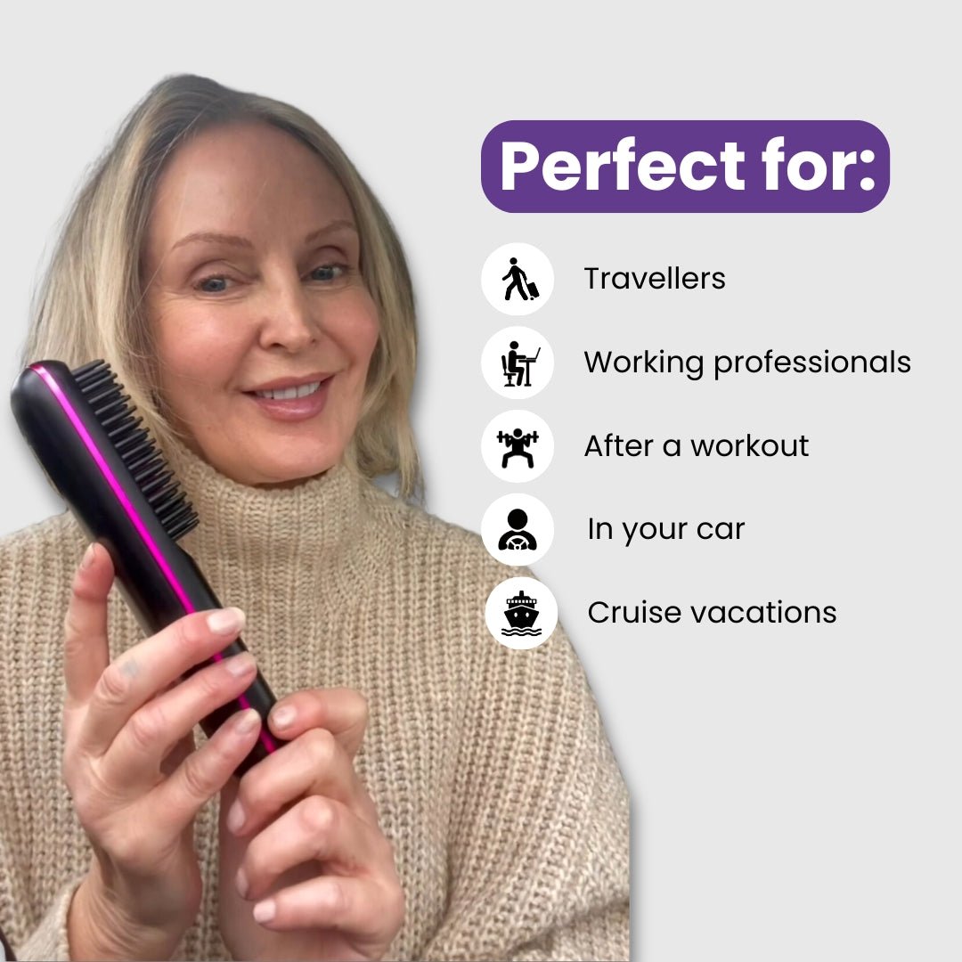 [NEW] Portable Straightener Brush - GoBrush PRO + Free Leather Pouch